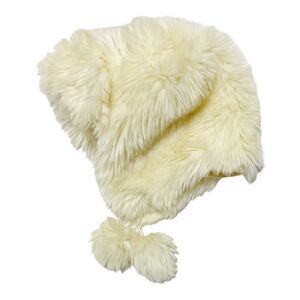 GYMBOREE Cream Faux Fur Trapper Hat With Pom Poms